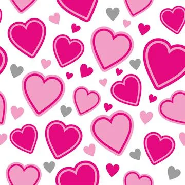 Magenta hearts seamless pattern Stock Illustration