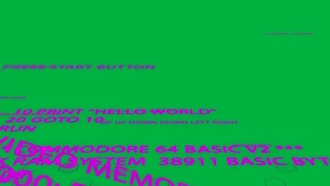 Magenta hex rings shifting down, top band descending causing streaks, showing Stock Footage 329548717