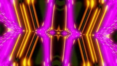 Magenta lattice vortex VJ loop with glowing golden reflections and symmetry Stock Footage 335025172