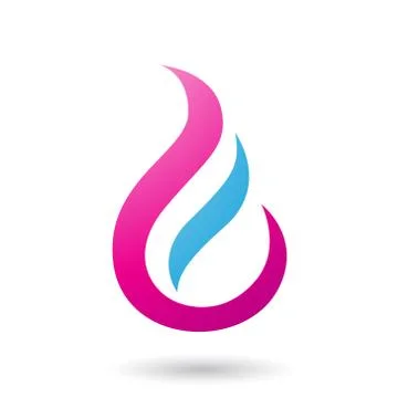 Magenta Letter E Shaped Fire Icon Vector Illustration Stock Illustration