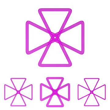 Magenta line loop logo design set Illustrazione stock