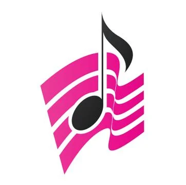 Magenta Musical Note Stock Illustration