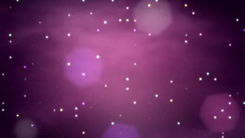 Magenta nebula clouds with bokeh lights and stars Stock Footage 339424608