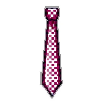 Magenta necktie with white square pattern for formal fashion Stock Illustration