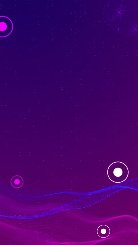 Magenta network wave motion scene flowing curves, circular markers, dotted world Stock Footage 340399822