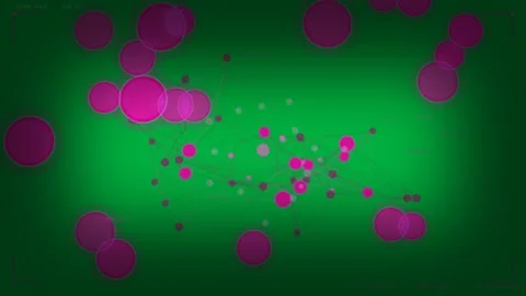Magenta node network forming on HUD after spreading magenta discs, neon lines 库存影片 333907665