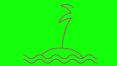 Magenta palm icon green Stock Footage 252113804