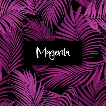 Magenta palm leaf vector seamless pattern Stock Illustration