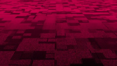 Magenta particles square box pattern moving3d technologycyberspace background Stock Footage 271330370