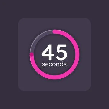 Magenta pink countdown timer on dark background Stock Illustration