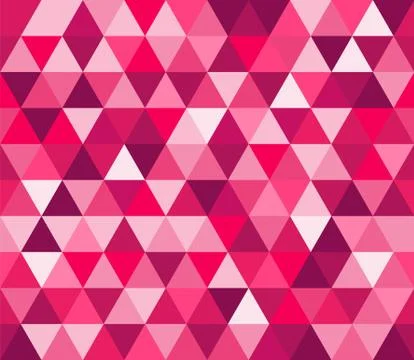 Magenta pink triangular seamless pattern. Geometric vector background. Polygo Illustrazione stock