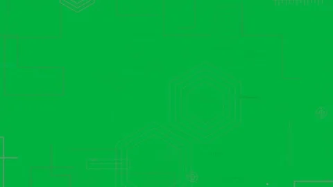 Magenta pixel burst starting HUD forming on transparent canvas, hexagons pulsing Stock Footage 333907769