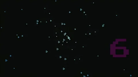 Magenta Pixel Countdown 10 to 1 With Blue Triangle Particles 스톡 동영상 343018962
