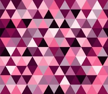 Magenta purple triangular seamless pattern. Geometric vector background. Poly Stock Illustration