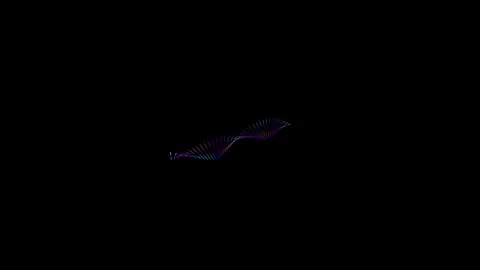 Magenta Quantum Particle Ribbon Wave Abstract Motion Graphic Loop Stock Footage 341709484