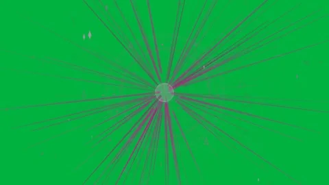 Magenta radial disk activating from core pulse emitting rings, rays for HUD on Stock Footage 333972250