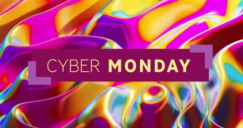 Magenta rectangular banner being animated in scene, with neon fluid shapes and Stock Footage 309067102
