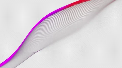 Magenta Red Abstract Wave Lines on Black Background Loop Stock Footage 336893013