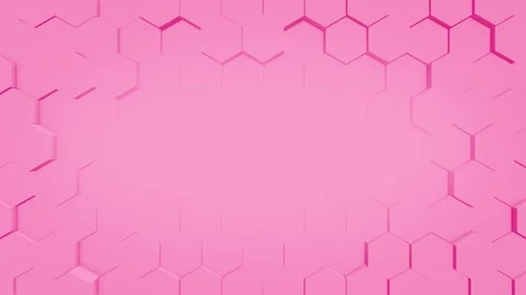 Magenta red color 3d hexagonal shapes slowly moving geometrical background  動画素材 302559975