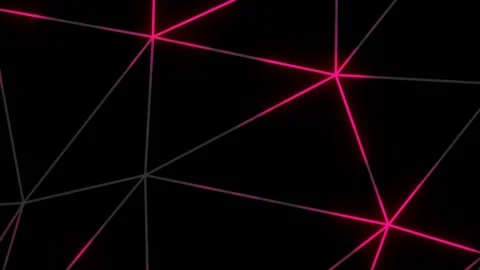 Magenta red glowing polygonal random shapes design on black background Video stock 295935567