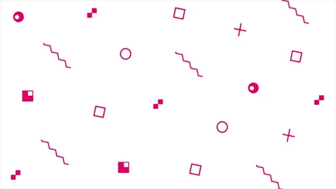 Magenta red random abstract shapes pop style Minimal white background 動画素材 272487885