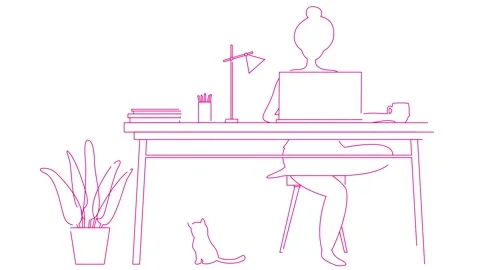 Magenta remote work white Stock Footage 269123866