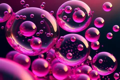 Magenta soap bubbles abstract background. Stock Illustration