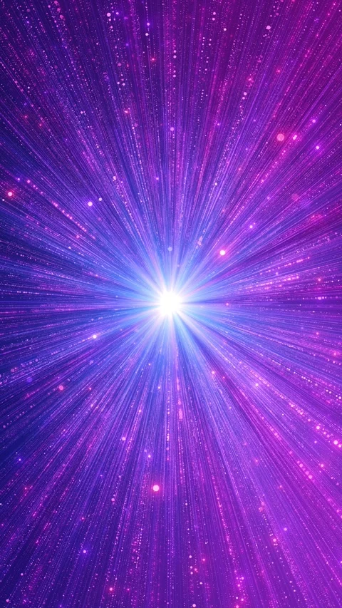 Magenta speed light explosion radiant purple beams, sparkling particles, intense Stock Footage 340454056