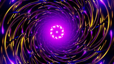 Magenta spiral vortex VJ loop with luminous petals and kaleidoscopic glow Stock Footage 330069109
