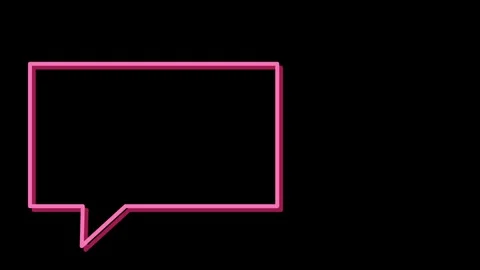 Magenta square caption box callout, a sharp cornered caption box with a pointer Stock Footage 346725942