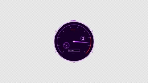 Magenta Tachometer Gauge HUD Element Stock Footage 334689185