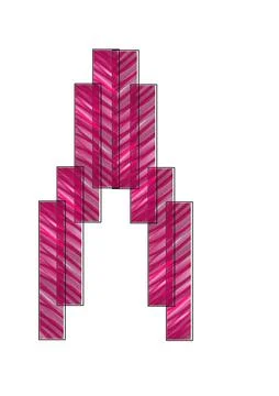 Magenta Textured Columns Arch Stock Illustration