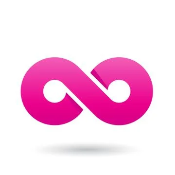 Magenta Thick Infinity Symbol Vector Illustration Stock Illustration