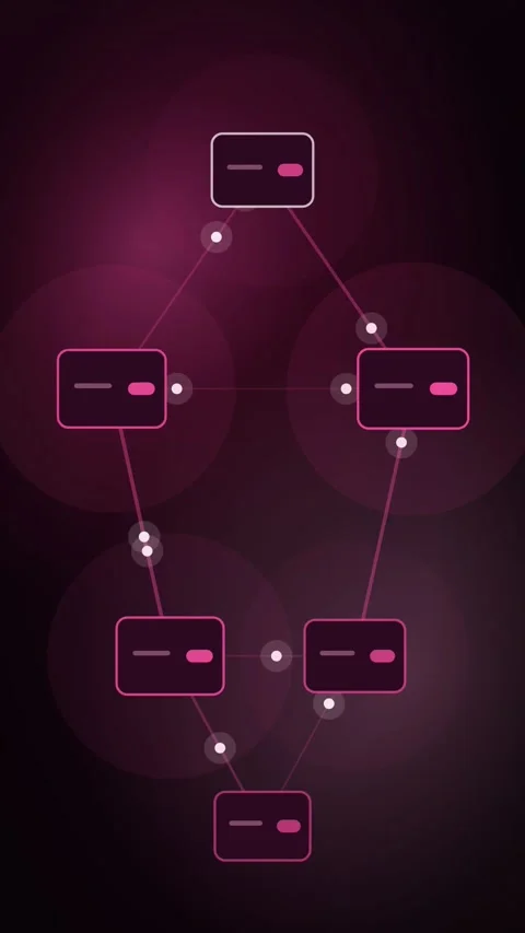 Magenta Value Flowing Between Wallets Vertical Seamless Loop Animated Dark Stock Footage 344007032