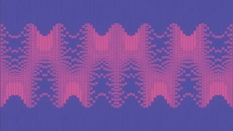 Magenta Vaporwave Vertical Pixel Wave Audio 4K Loop Video stock 337101076