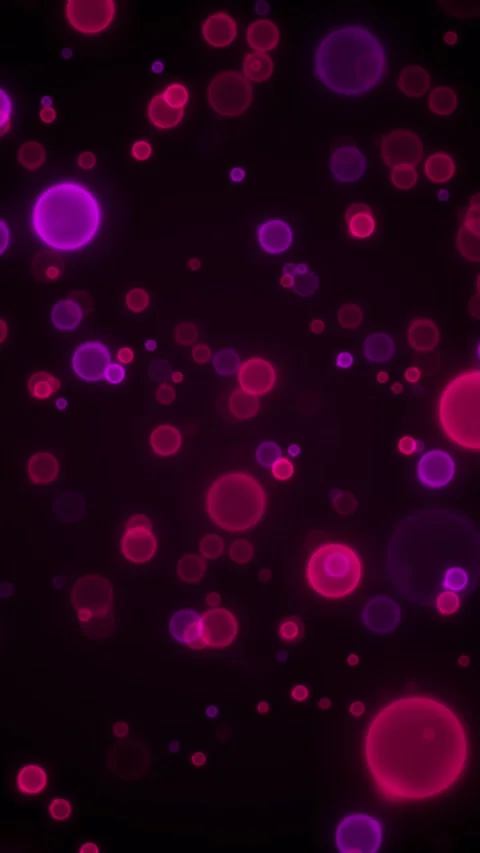 Magenta violet bubble motion scene floating luminous circles, soft focus, and vi Stock Footage 340400092