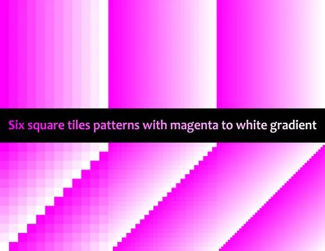 Magenta to white gradient in square tiles, seamless vector pattern Ilustración de archivo