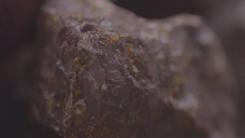 Magentite rock, extreme close up pull focus Video stock 139347292