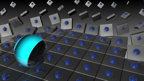Magic 3d Ball On Squares Stock Footage 161619047