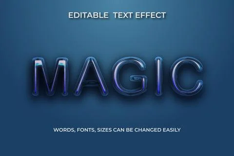 Magic 3d editable text effect Illustrazione stock