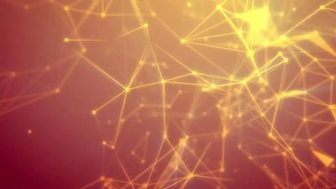 Magic 3d rendering of an advanced cyberspace flight through light yellow netw Stock-Illustration