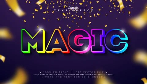 Magic 3D Text Effect Design Editable and Scalable Vector Graphic Style Effect Illustrazione stock