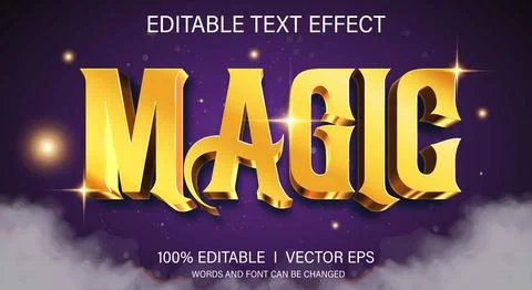 Magic 3d vector text effect with modern style design Stock Illustration