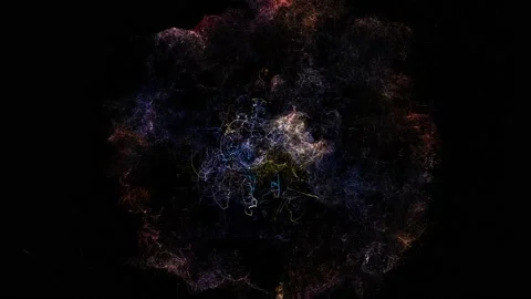 Magic abstract colored particles background  3d render Video stock 164881644