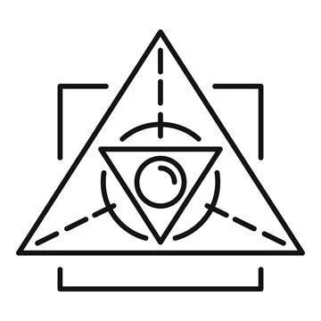 Magic alchemy triangle icon, outline style 스톡 일러스트