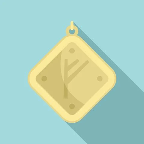 Magic amulet icon flat vector. Religion bead 库存插图
