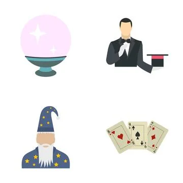 Magic and wizardry concept with different elements 库存插图