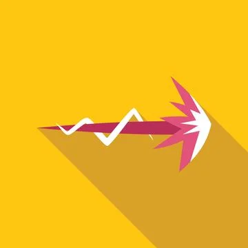 Magic arrow flying with wavy trail on yellow background Stock Illustration