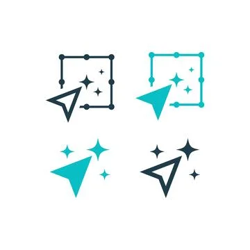 Magic Art Drawing Tools Icon Set Design Stock Illustration
