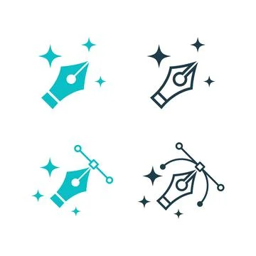 Magic Art Drawing Tools Icon Set Design Stock Illustration
